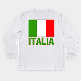 The Pride of Italia - Italian Flag Design and Language Kids Long Sleeve T-Shirt